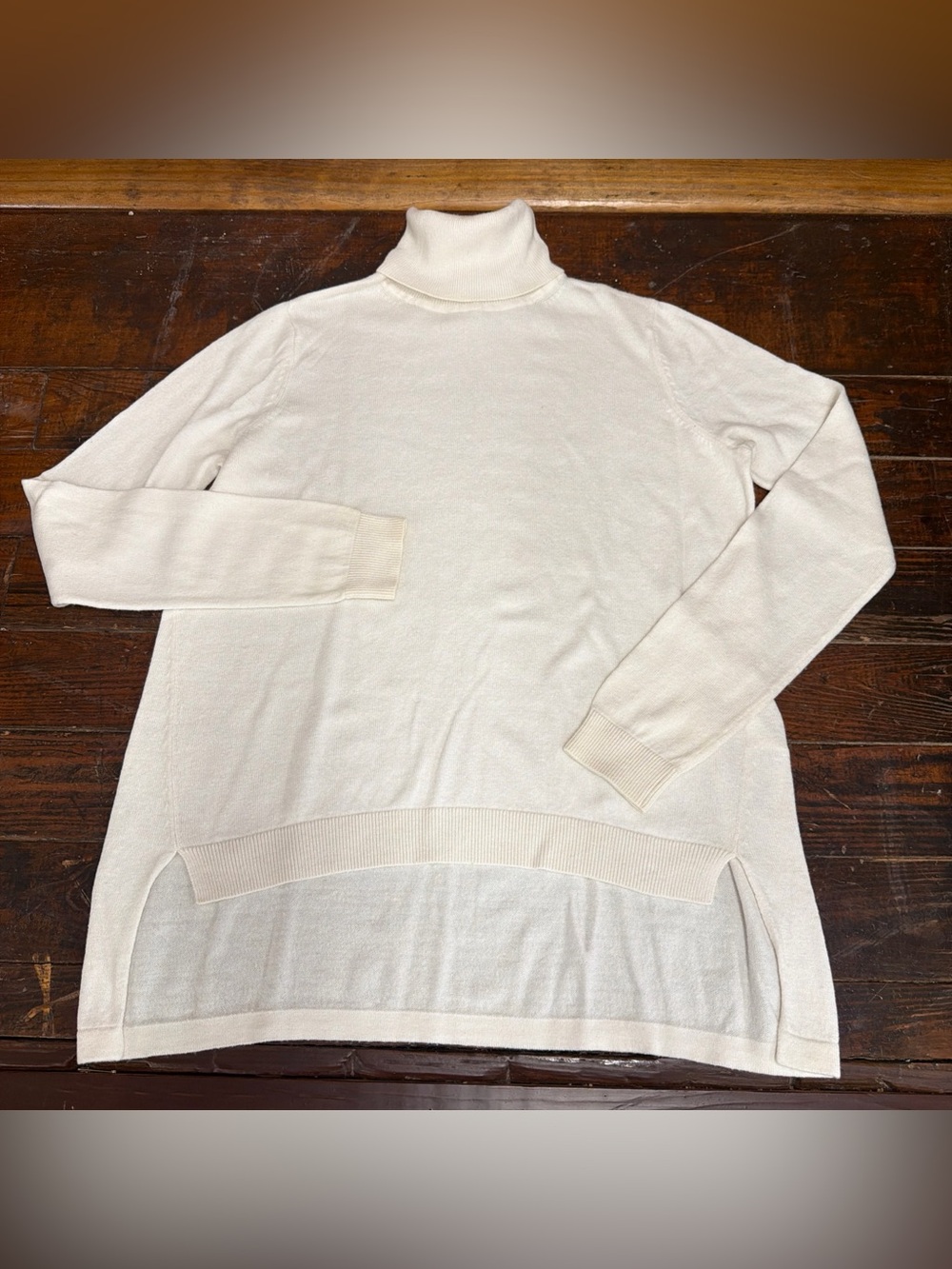 Cream Turtleneck Pullover Sweater